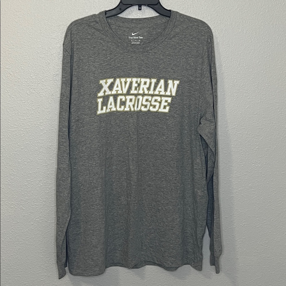 The Nike Tee Lacrosse Graphic Long Sleeve Shirt Gray Size XL - Picture 5 of 6